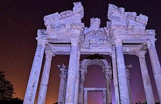 Aydın’daki antik kentlerin gece görüntüleri...