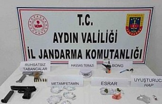 Didim’de uyuşturucu madde ve ruhsatsız tabanca...