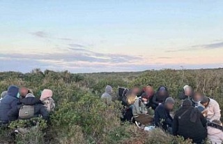 Makilik alan içerisine gizlenmiş düzensiz göçmenleri...