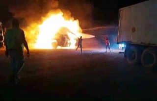 Aydın-Denizli Otoyol şantiyesinde yangın paniği