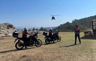 Jandarma ekipleri helikopterli bisiklet faaliyetinde...