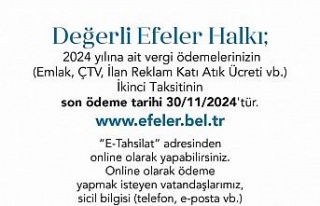 Efeler Belediyesi’nden vergi ödemesi hatırlatması