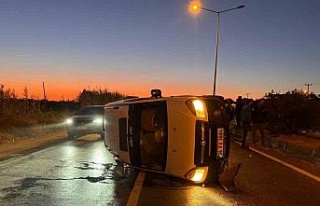 Takla atan araçtan emniyet kemeri sayesinde burnu...