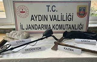 İzinsiz kazı yapan 2 şüpheli suçüstü yakalandı