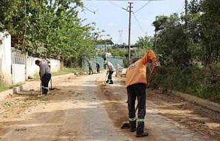Nazilli’de yoğun yağış sonrası temizlik mesaisi