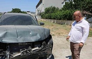 Kazada yeni aldığı aracın hava yastıkları patlamayınca...