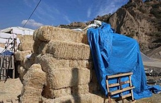 Köşk’teki saman pazarı sürücülere zor anlar...