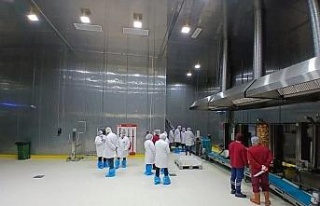 Buharkent’te kanatlı döner üretim tesisinde inceleme...