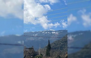 Madran Dağı zirvesi beyaza büründü