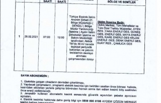 Aydın’Da 5 Saat Elektrik Kesintisi Yaşanacak 