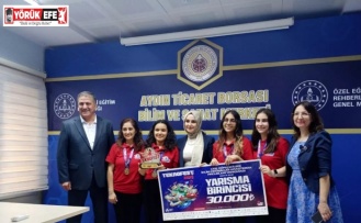 Efeler Kaymakamı Arıkan, Teknofest birincisi öğrencilerle bir araya geldi