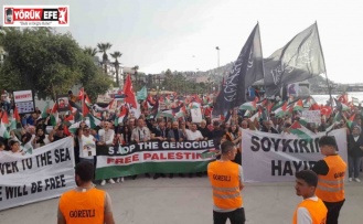Kuşadası’nda Filistin’e destek yürüyüşü