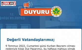 Köşk’te, semt pazarının günü değişti