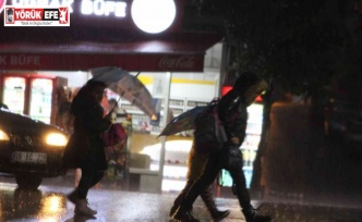 Aydın’da beklenen sağanak yağış başladı