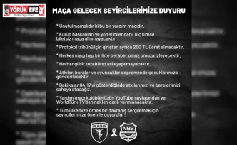 Efeler 09 SFK ve Nazilli Belediyespor’dan ’yardım maçı’ uyarısı