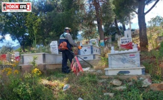Karacasu’da mezarlıklar temizleniyor