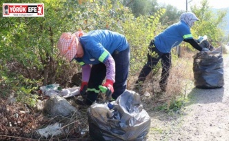 Bozdoğan Belediyesi’nden yol kenarlarında temizlik çalışması