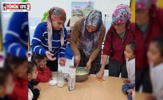Bozdoğan’da minikler ekmek yapmasını öğrendi
