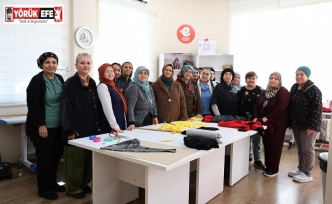 BAŞKAN YETİŞKİN İLE KADINLAR ÜRETİME KATILIYOR