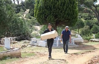 Öz babaları tarafından öldürülen bebekler aynı tabutta taşındı