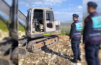Hazine arazisindeki çalışmayı jandarma durdurdu