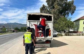 Eksik evrakla canlı hayvan taşıyan 2 kişi cezadan kaçamadı