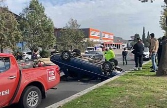 Takla atan araçtan burnu bile kanamadan çıktı