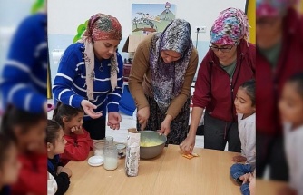 Bozdoğan’da minikler ekmek yapmasını öğrendi