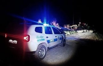 Bataklığa saplanan hayvan kurtarıldı