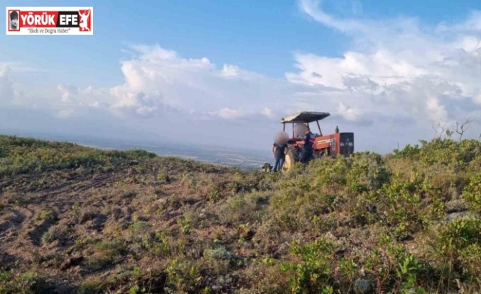 Hazineye ait arazide yol açarken yakalandılar