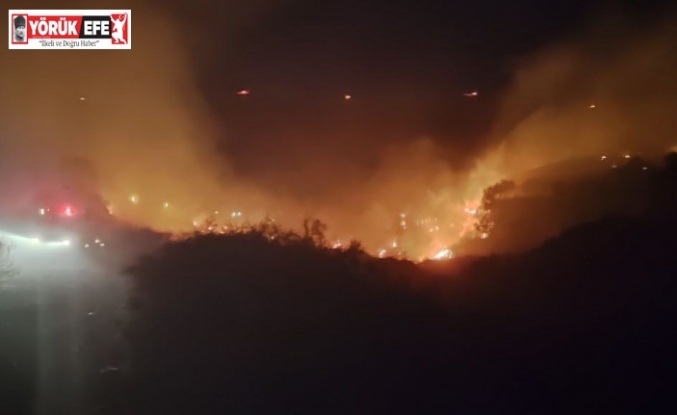 Söke’de makilik yangını yerleşim yerlerini tehdit ediyor
