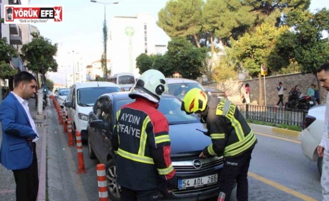 Araç yangını ihbarı ekipleri harekete geçirdi