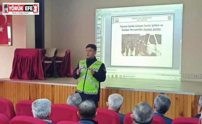Karacasu’da okul servis şoförleri ve rehber personeller bilgilendirildi