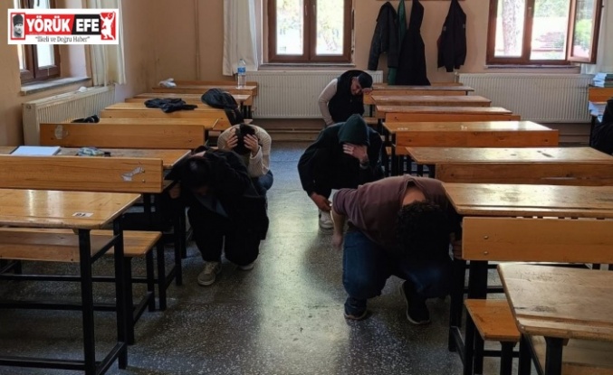 Aydın Mesleki ve Teknik Anadolu Lisesi’nde deprem tatbikatı gerçekleştirildi