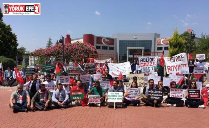 Aydın’da üniversite öğrencilerinden Filistin eylemi