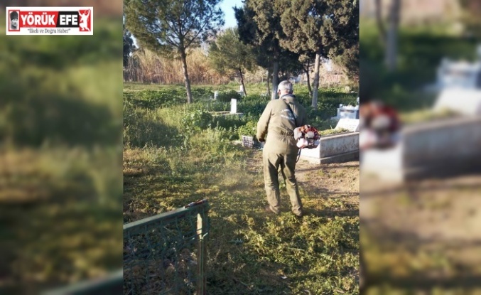 Germencik Belediyesi, bayram öncesi mezarlıklarda bakım çalışması başlattı