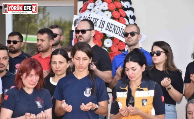 Ambulans şoförü Erke’yi mesai arkadaşları son yolculuğuna uğurladı