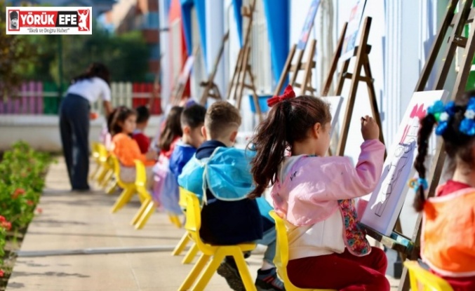 Didim’de kreş öğrencilerinden resim etkinliği