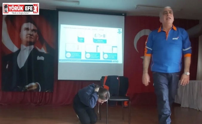 Öğrencilere afet bilinci aşılandı, tahliye tatbikatı yapıldı