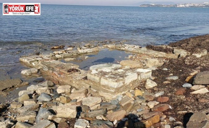 Yağışlar sonrası Kuşadası’nda tarih gün yüzüne çıktı