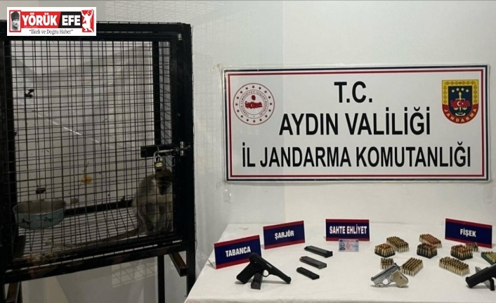Kuşadası’nda ruhsatsız silah ve maymun ele geçirildi