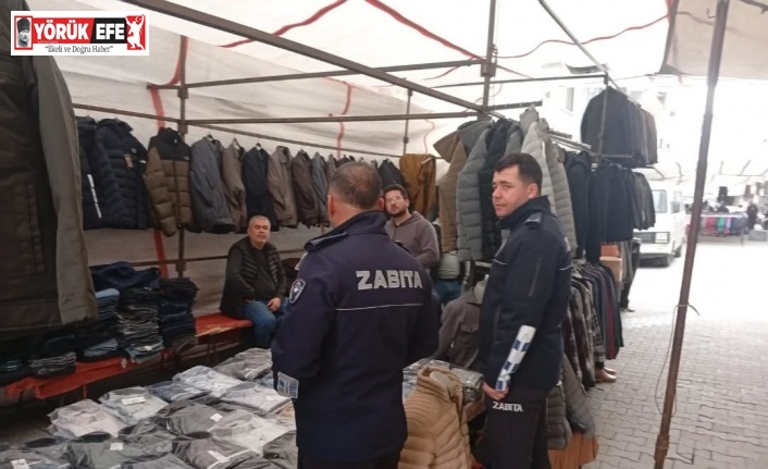 Zabıta ekiplerinden semt pazarında sağanak uyarısı