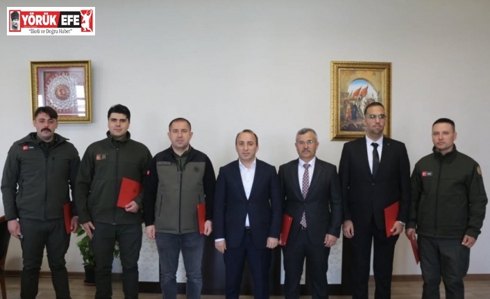 Kaymakam Erdoğan’dan orman personeline teşekkür belgesi